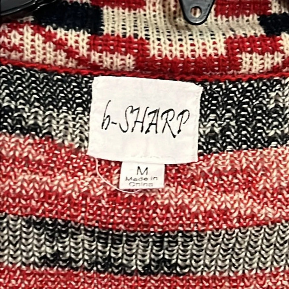 B SHARP Women’s Cardigan Sweater Size Large Medium - Aztec Design - Picture 4 of 6